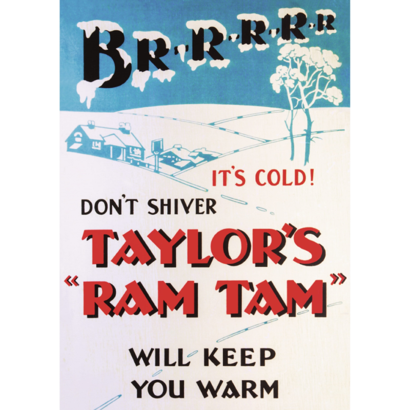 Timothy Taylor's advert for Ram Tam, advertised as a winter warmer