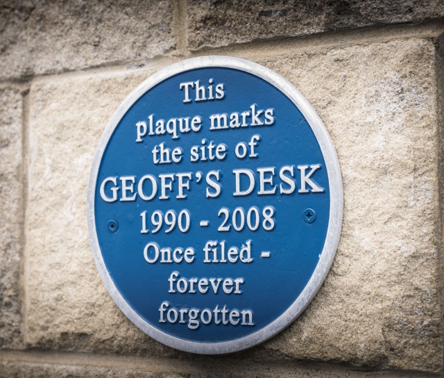 Geoff's Desk - A Site of Great Historical Importance