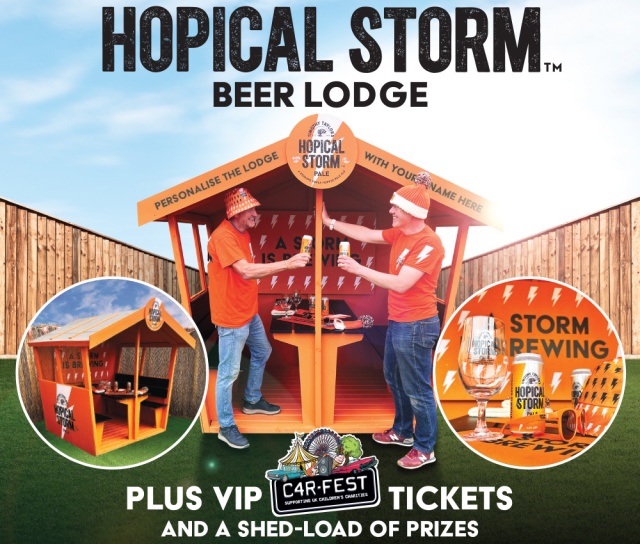 Win a Personalised Hopical Storm Beer Lodge, VIP CarFest Tickets, and Shed-Load of Free Merch!